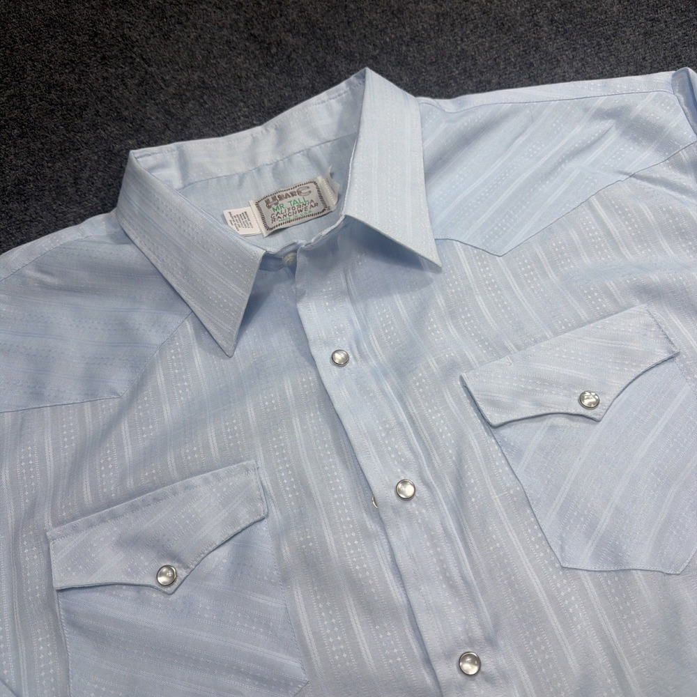 Vintage H BAR C MR. TALL Western Shirt COWBOY Pearl Snap 20 RANCH USA 40 Big